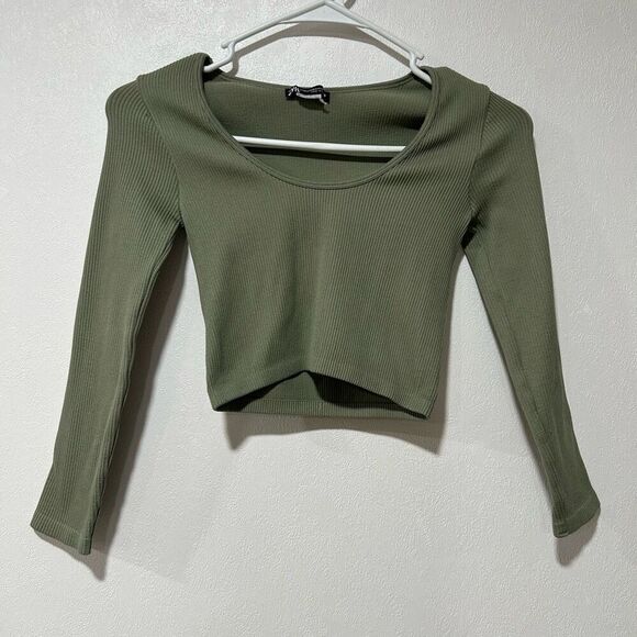 Zara Quarter Sleeve Crop Top - Picture 1 of 5